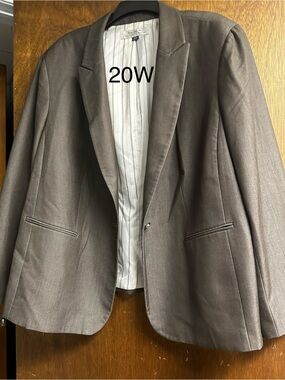 Worthington Women's Taupe/Brown Blazer - Single-Button Tailored Sport Coat